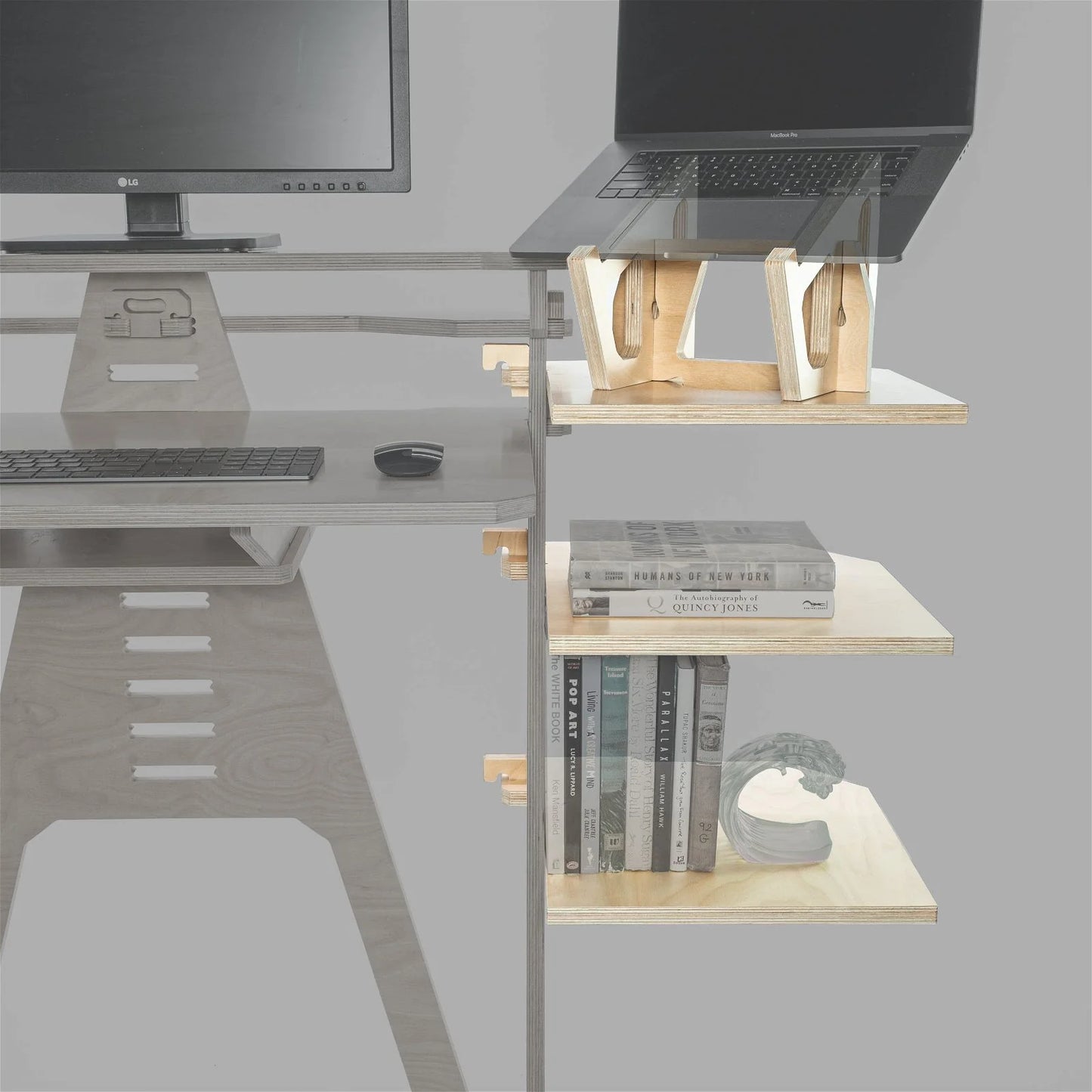 Sitting Desk with shelves