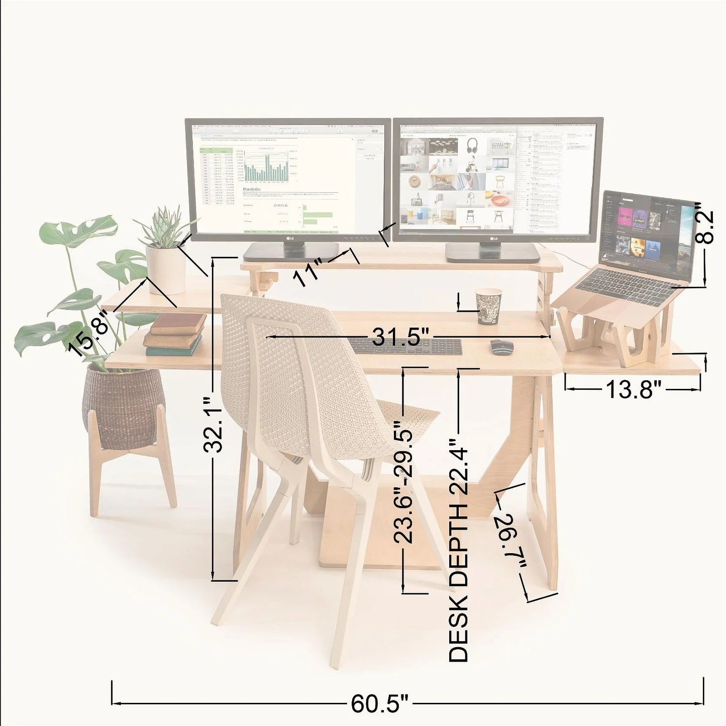 Sitting Desk with shelves