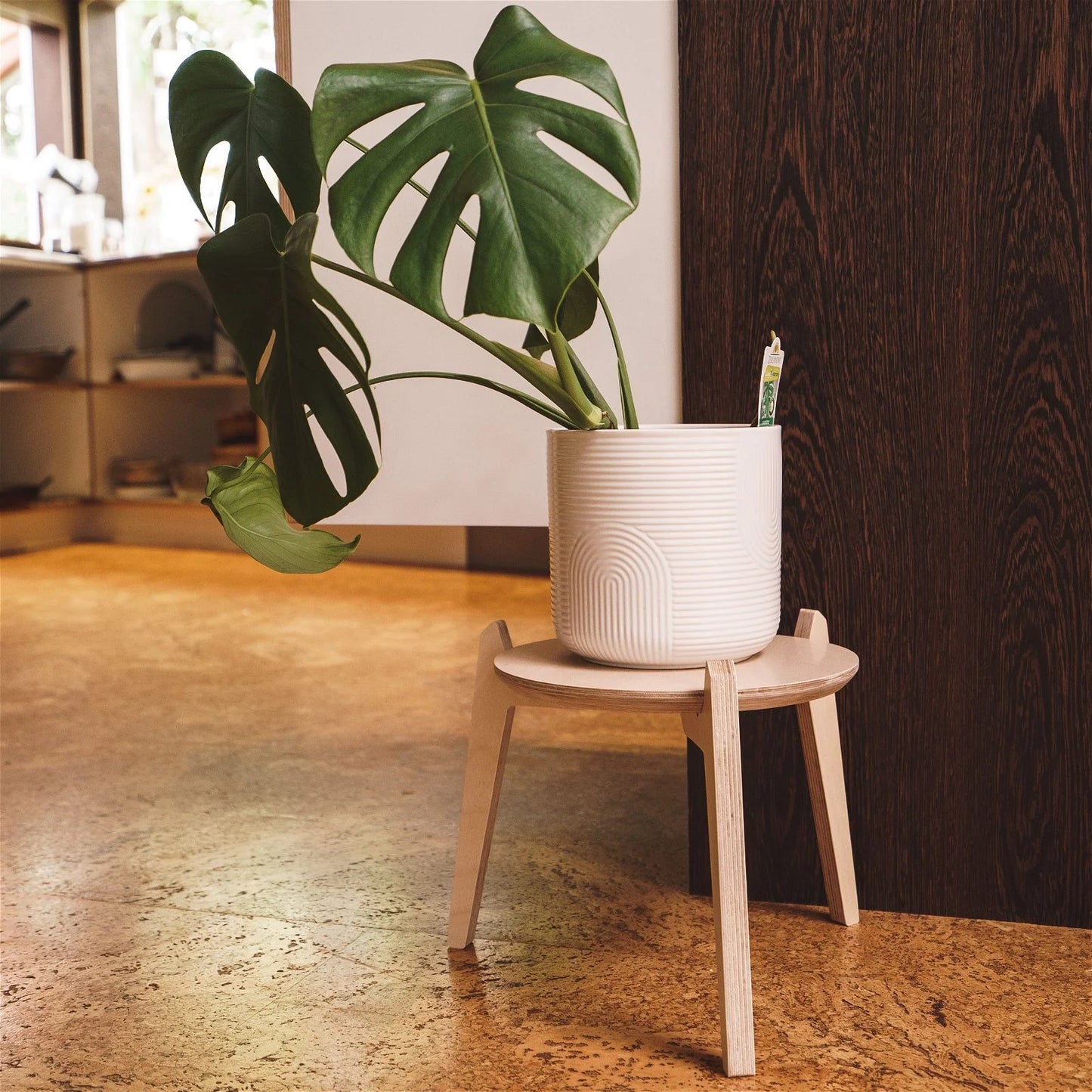 Japandi 6.5" Plant Stand 4" / Satin Birch