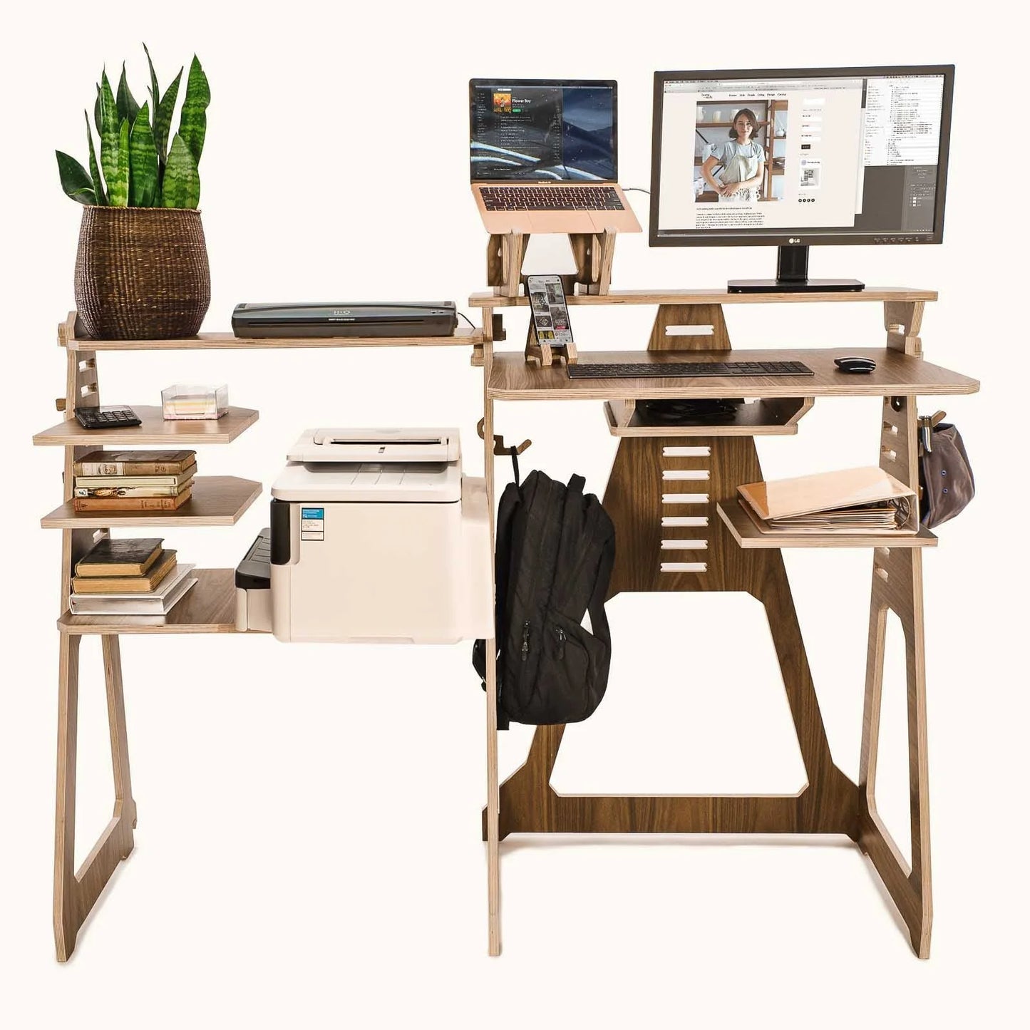Standing Desk with Side Shelves
