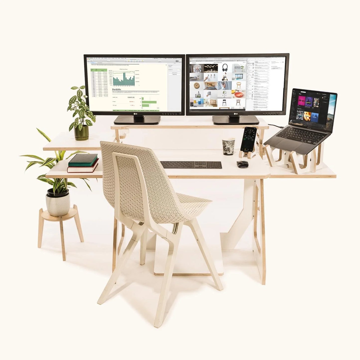 Sitting Desk with shelves