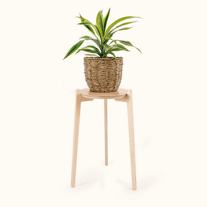 Japandi 11" Plant Stand 4" / Satin Birch