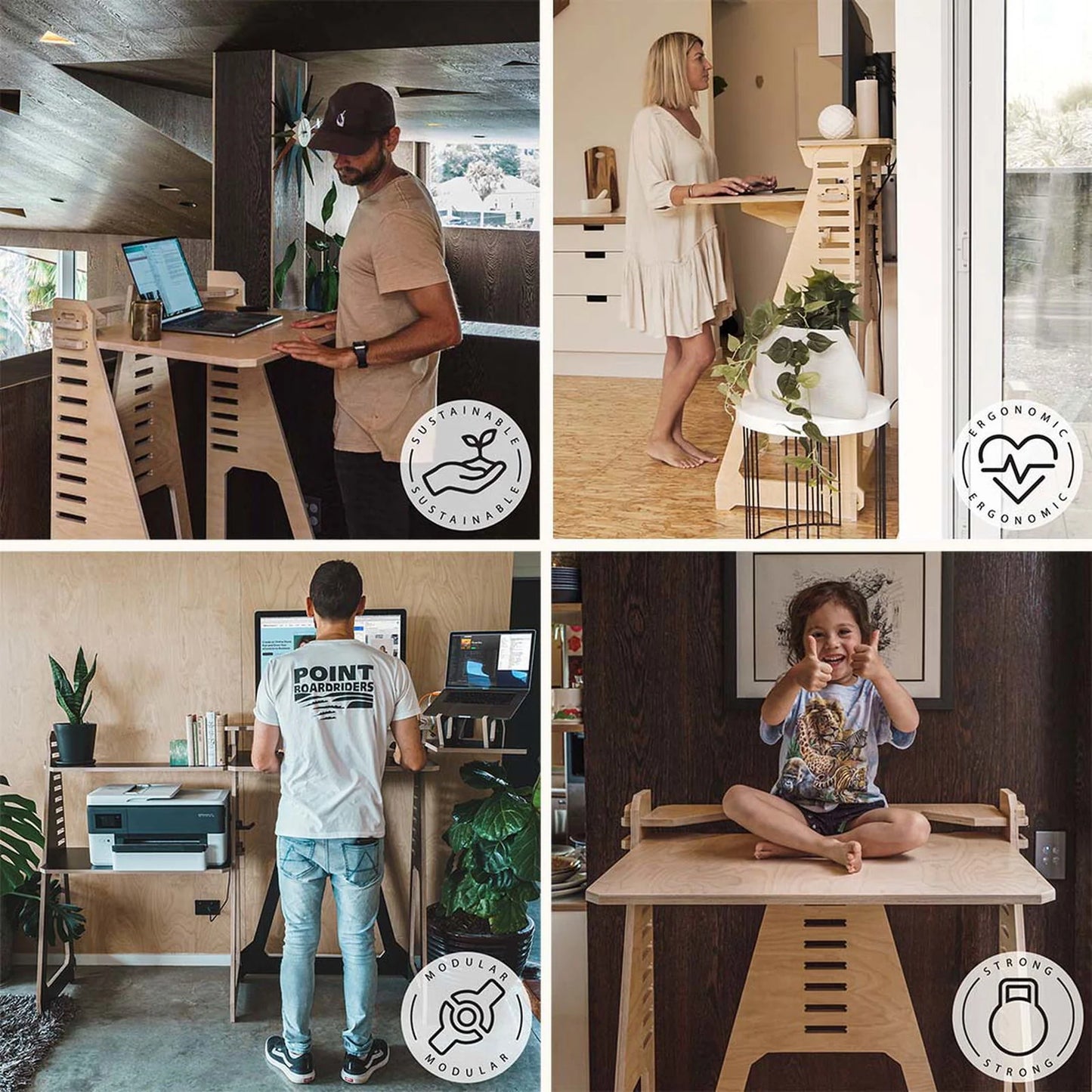 Standing Desk with Side Shelves
