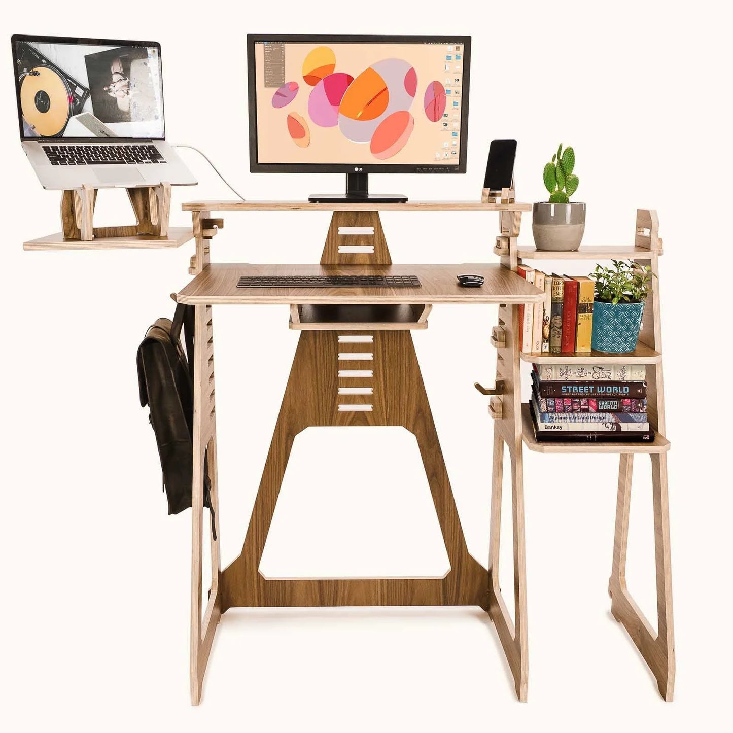 Standing Desk with Book Shelf